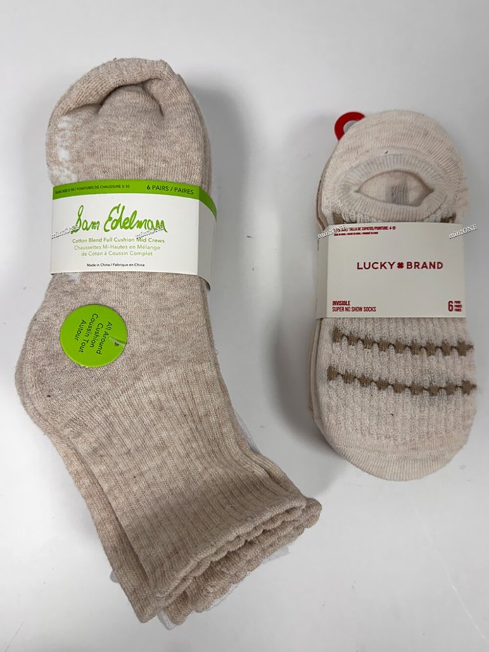 NEW Sam Edelman 6Pair Mid Crew + Lucky Brand 6Pair No Show Socks